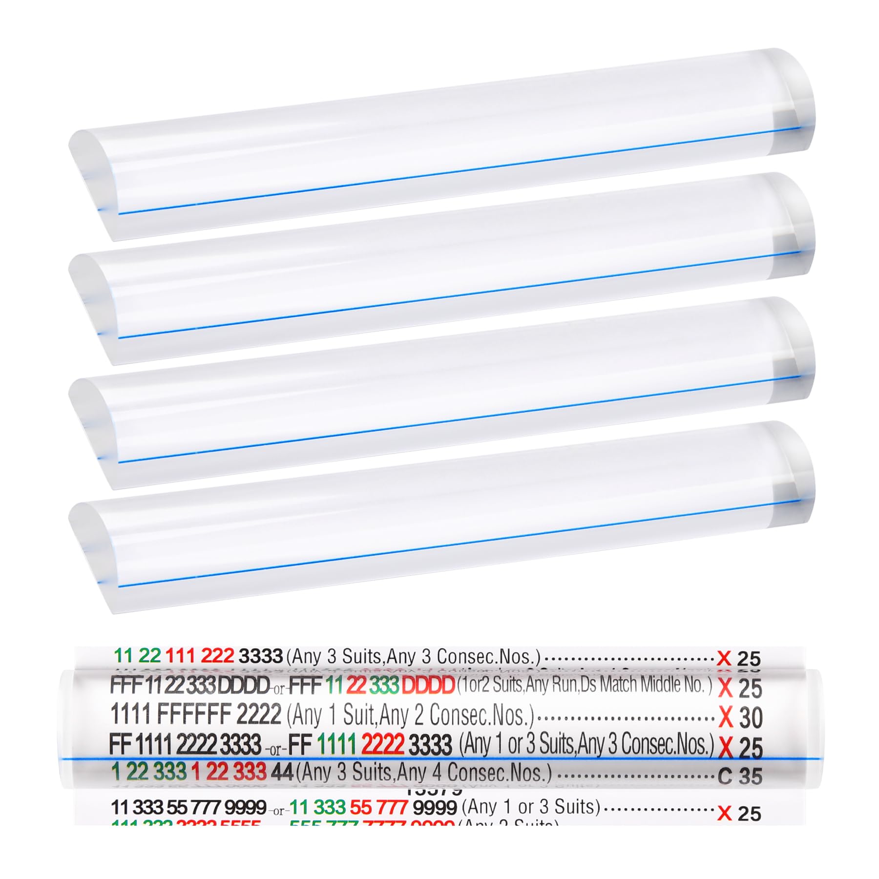 Xovnfp 4 Pack Mahjong Line Finder Magnifier, Magnifying Ruler with Guiding Line, Easy-to-Read Locator for Rule Card, for Mahjong Lovers, Senior