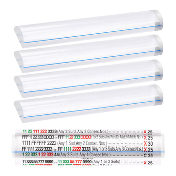 Xovnfp 4 Pack Mahjong Line Finder Magnifier, Magnifying Ruler with Guiding Line, Easy-to-Read Locator for Rule Card, for Mahjong Lovers, Senior