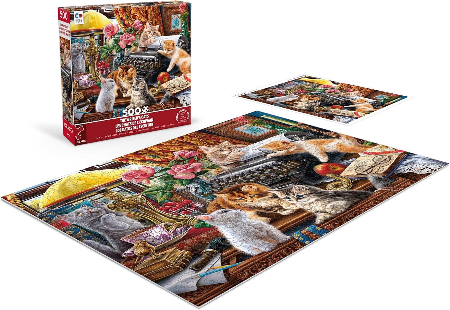 Ceaco - Paws Gone Wild - The Writer's Cats - 550 Piece Jigsaw Puzzle