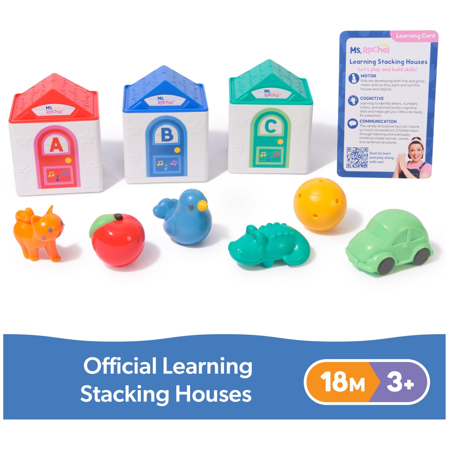 Ms. Rachel Official Learning Stacking House with 6 Surprises to Discover, Educational Toys & Toddler Toys for Girls & Boys Ages 18 Months to 3+ Years