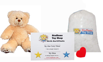 Make Your Own Stuffed Animal Mini 8 Inch Furry Brown Teddy Bear Kit - No Sewing Required!