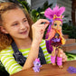 Mattel Cave Club Roaralai Doll (8 10-inch, Purple Hair) Poseable Prehistoric Fashion Doll with Dinosaur Pet and Accessories, Gift for 4 Year Olds and