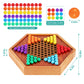 HOLYKING 12.6" Wooden Chinese Checkers Board Game with Storage Drawer - 72 Acrylic Marbles (60+12 Spares), Classic Strategy Game for Family Night, 2-6