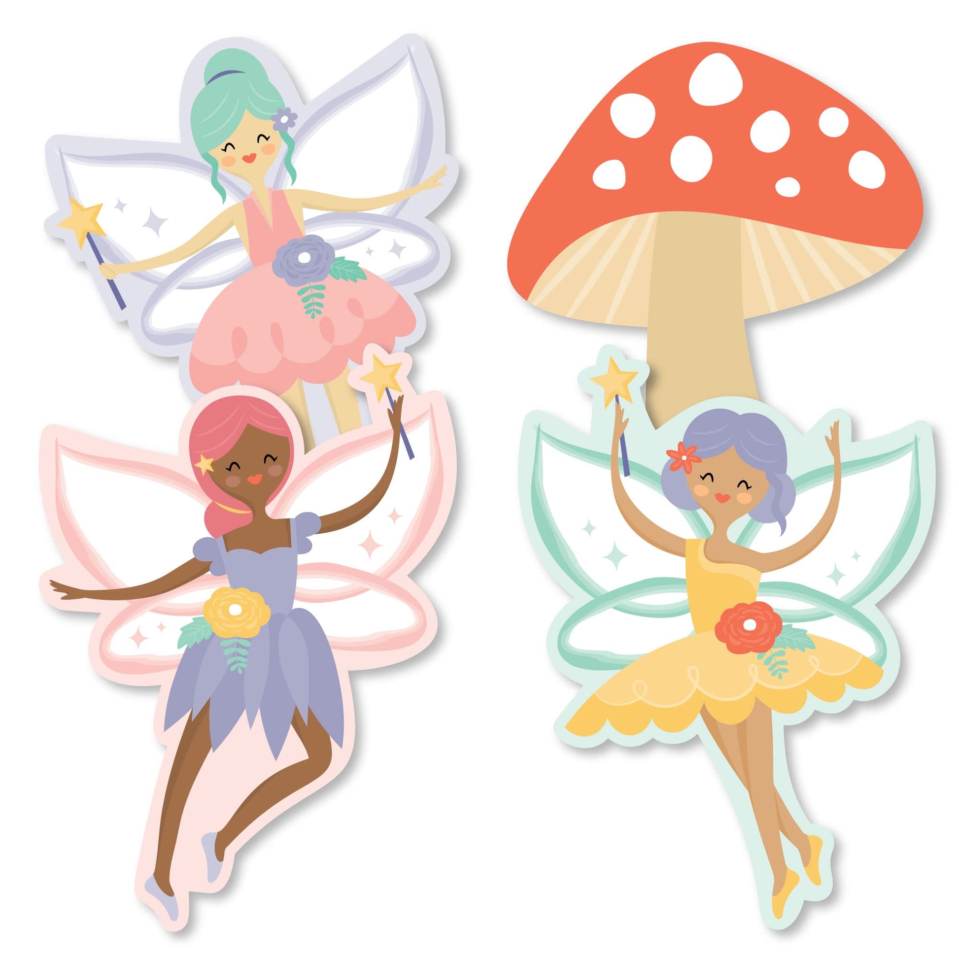 Big Dot of Happiness Let’s Be Fairies - Mushroom Decorations DIY Fairy Garden Birthday Party Essentials - Set of 20