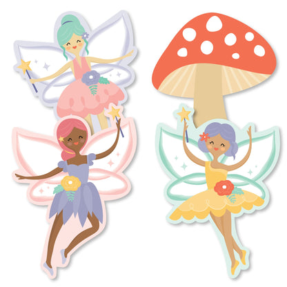 Big Dot of Happiness Let’s Be Fairies - Mushroom Decorations DIY Fairy Garden Birthday Party Essentials - Set of 20