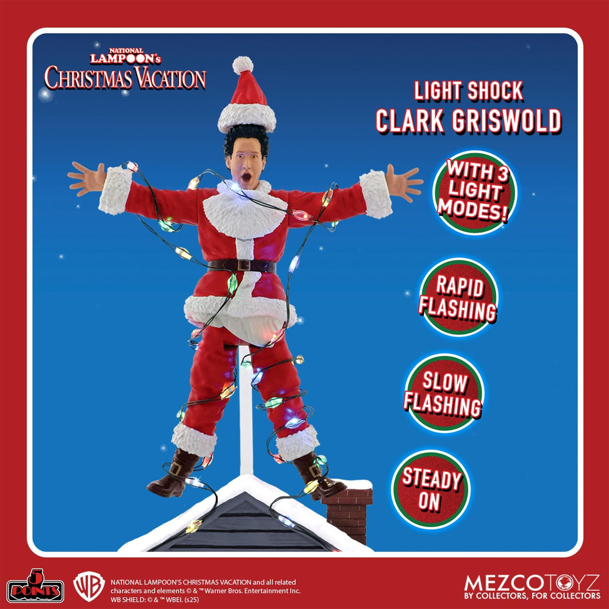 Mezco 5 Points National Lampoon's Christmas Vacation Light Shock Clark Griswold Action Figure