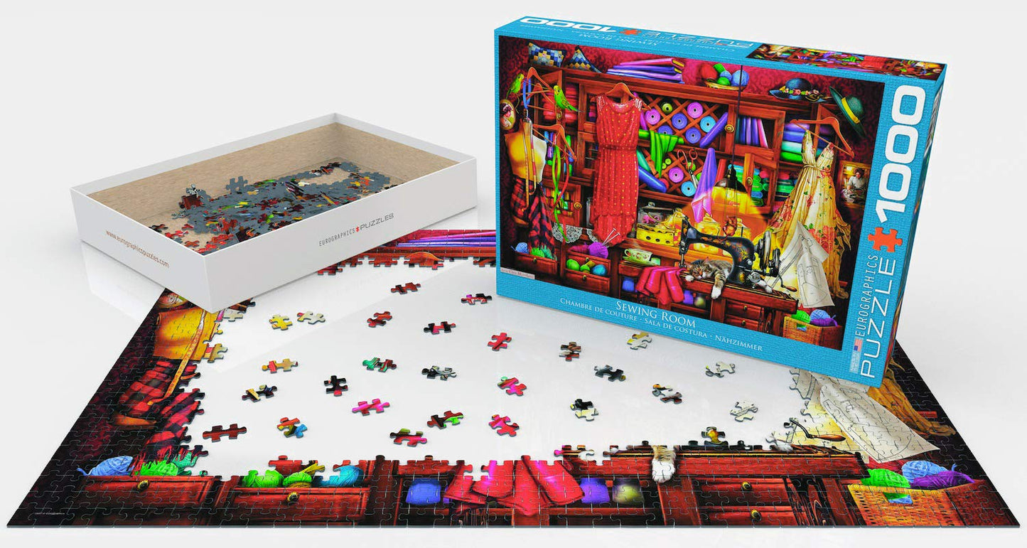 EuroGraphics (EURHR Sewing Craft Room 1000Piece Puzzle 1000Piece Jigsaw Puzzle , Blue