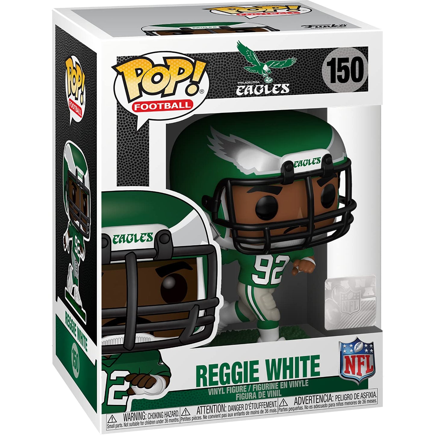 Regg i e W h i t e [Eagl e s]: Fun ko P o p ! Football Vinyl Figurine Bundle with 1 Compatible 'ToysDiva' Graphic Protector (150-51742 - B)