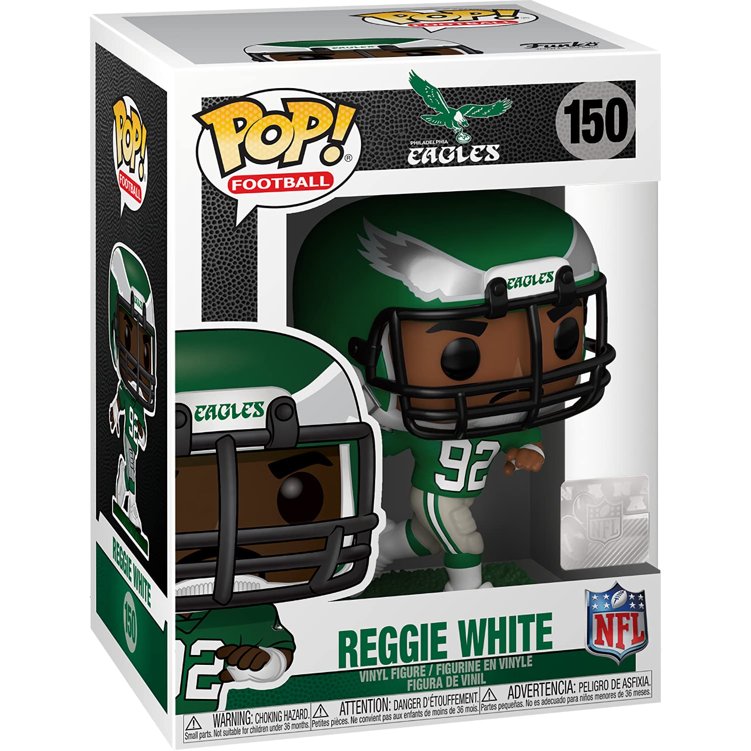Regg i e W h i t e [Eagl e s]: Fun ko P o p ! Football Vinyl Figurine Bundle with 1 Compatible 'ToysDiva' Graphic Protector (150-51742 - B)