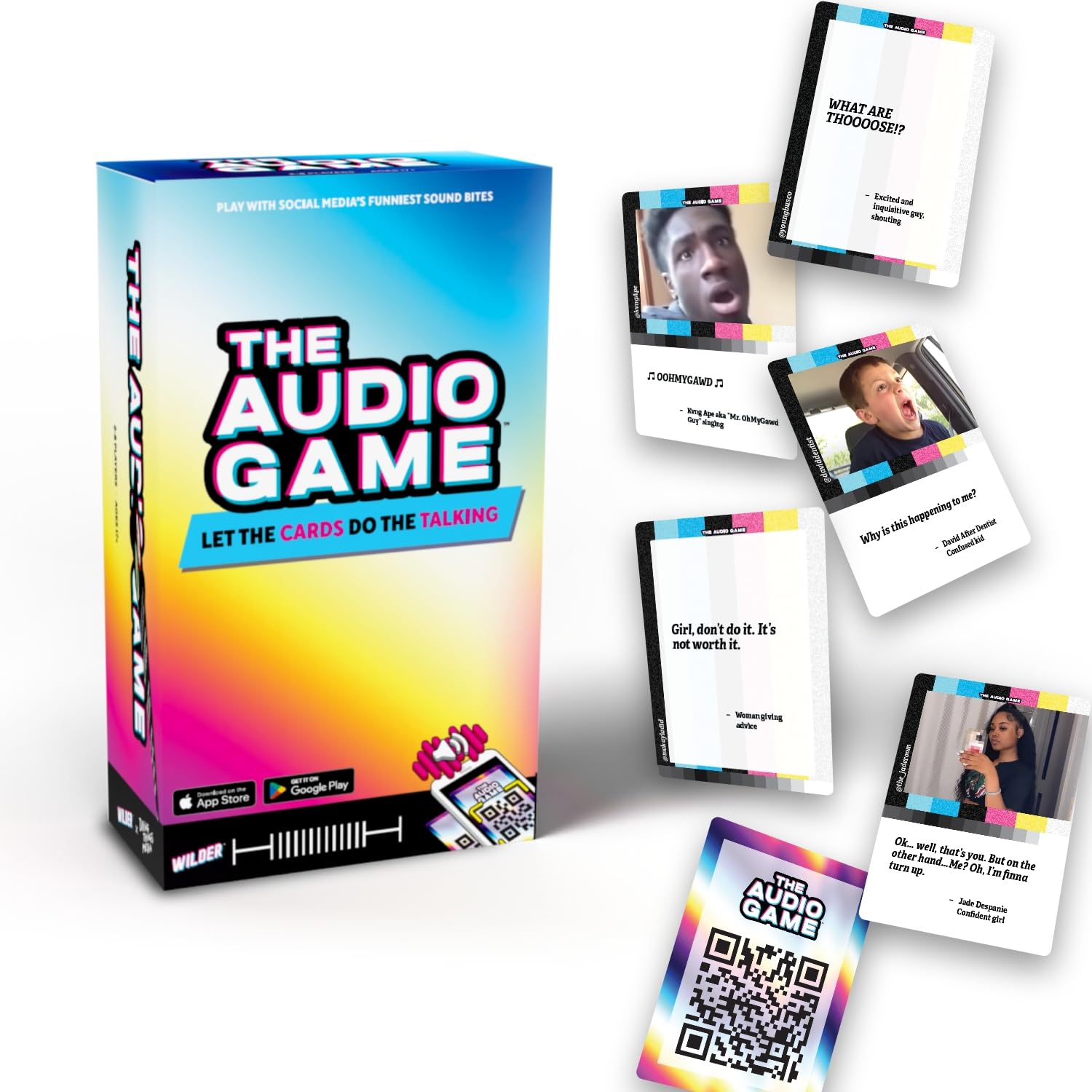 The Audio Game - A Raunchy Card Game - Use Viral Social Media Clips to Roast Your Friends - Hear The Hilarious Cards - Game Night Must Have (17+)