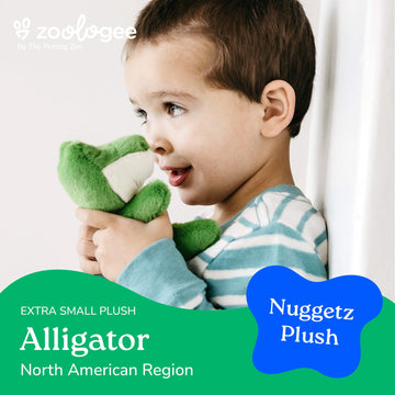 The Petting Zoo Alligator Stuffed Animal Plushie, Gifts for Kids, Nuggetz Wildlife Animals, Green Gator Plush Toy 6 Inches