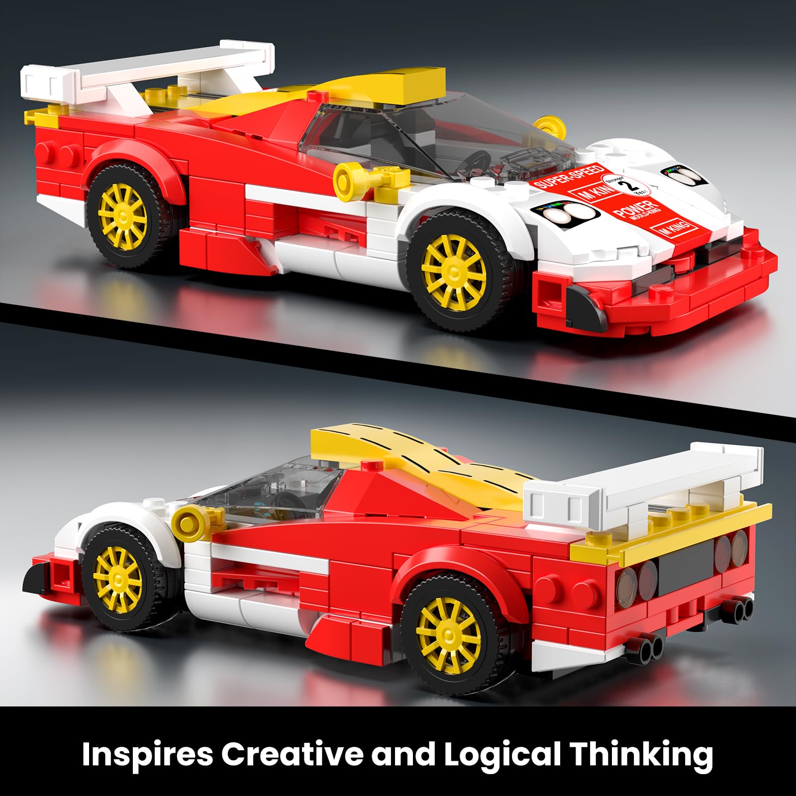Mould King GTRLongtail Speed Champion Car Building Kits, MOC Racing Car Toys Model, Vehicle Blocks Set Suitable for Boys to Build, House Decoration