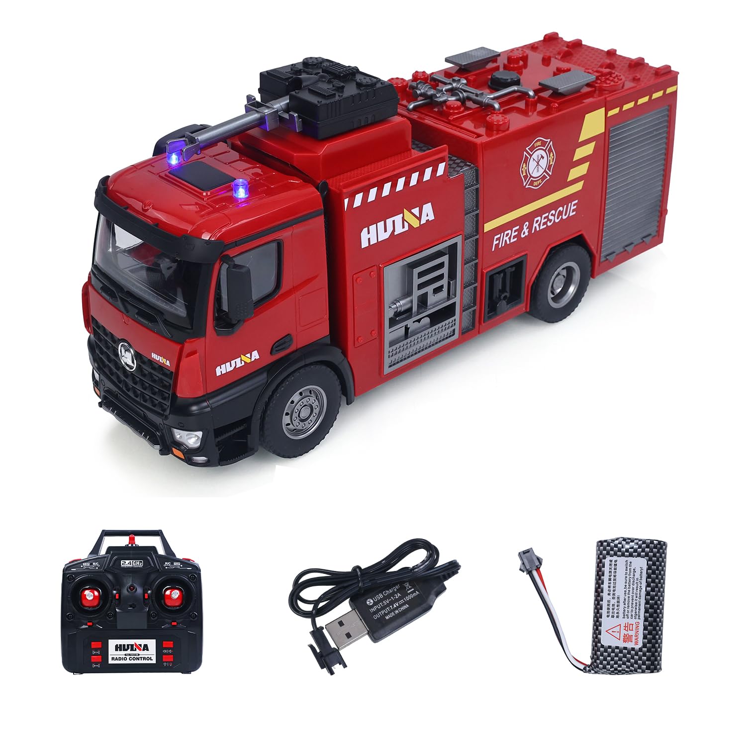 TOUCAN RC HOBBY HUINA 1/14 RC 2.4G 562 Box Water Sprayable Fire Truck Car Model Gift Battery for Ages 14+