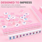 JOQQO American Mahjong Tile Set - 166 Pink Engraved Melamine Tiles 1.2 Inch - Easy Read Numbered Set with Bag, Dice, Chips, Rulebook & Reference Cards