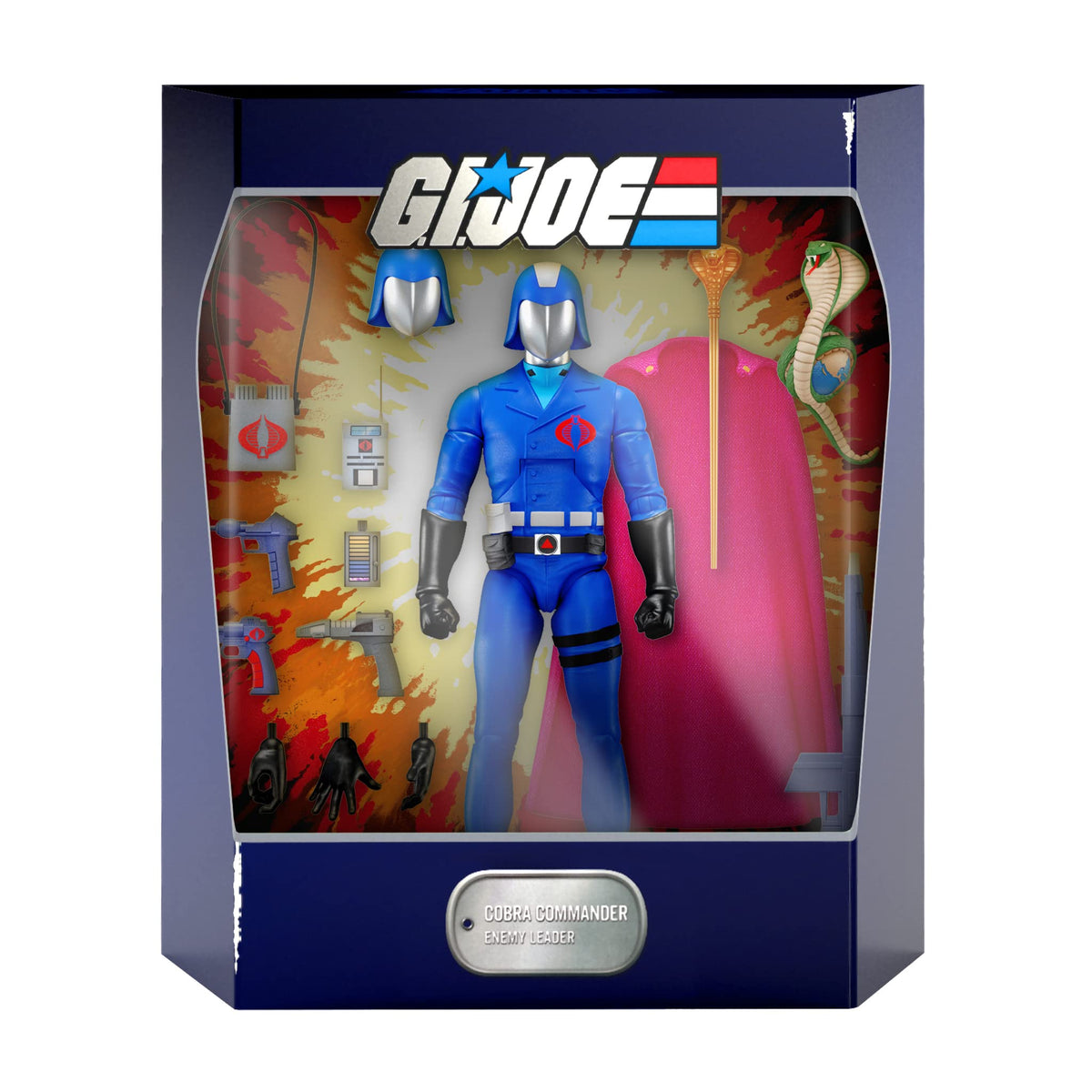 Super7 ULTIMATES! G.I. Joe Cobra Commander - 7" G.I. Joe Action Figure with Accessories Classic Cartoon Collectibles and Retro Toys