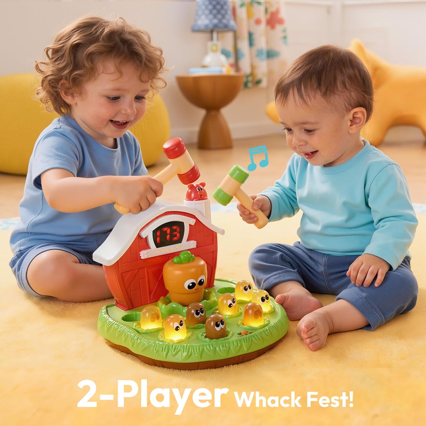 lalalark Whack Game for Toddlers Age 2 3 4 5, Light & Sound, 4 Modes, 40 Levels, Baby Toy Gifts for Early Learning, Birthday Gift for Toddler Boy Girl
