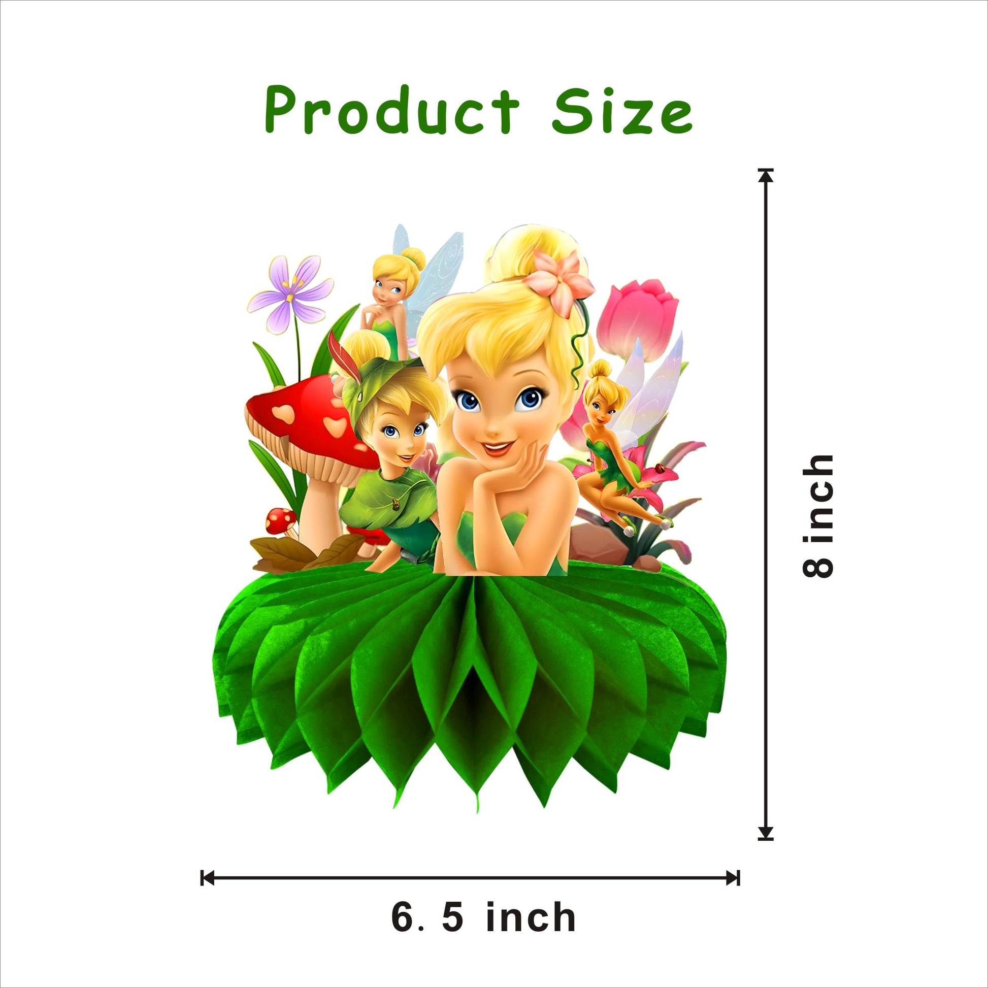 8Pcs Fairy For Tinkerbell Honeycomb Table Centerpiece,Cartoon Birthday Party Supplies Table Decorations for Party Decorations.