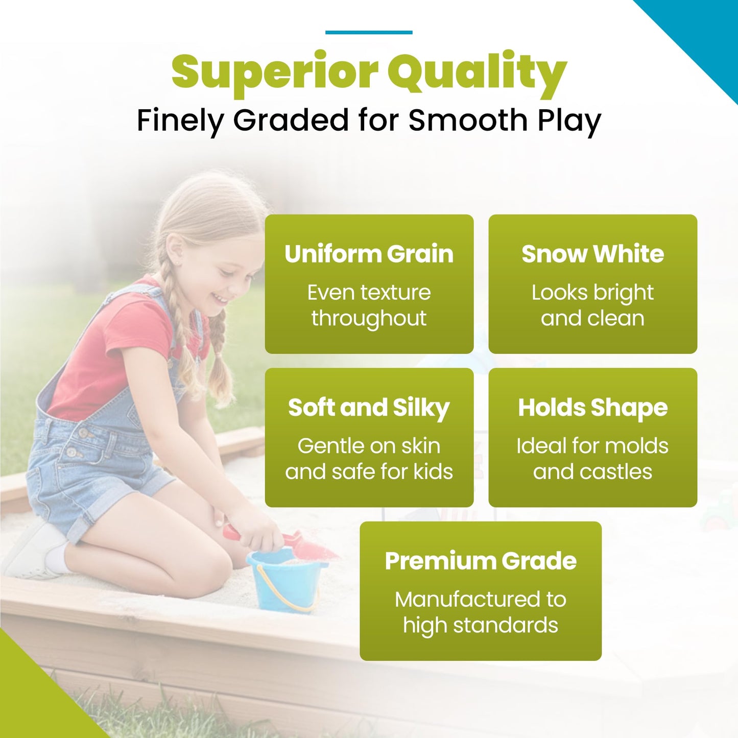 U.S. Silica Large 50 Pound Play Sand, Finely Graded, Fully Washed and Easy to Use for Children's Art, Trays, and Sandbox, 4 Pack