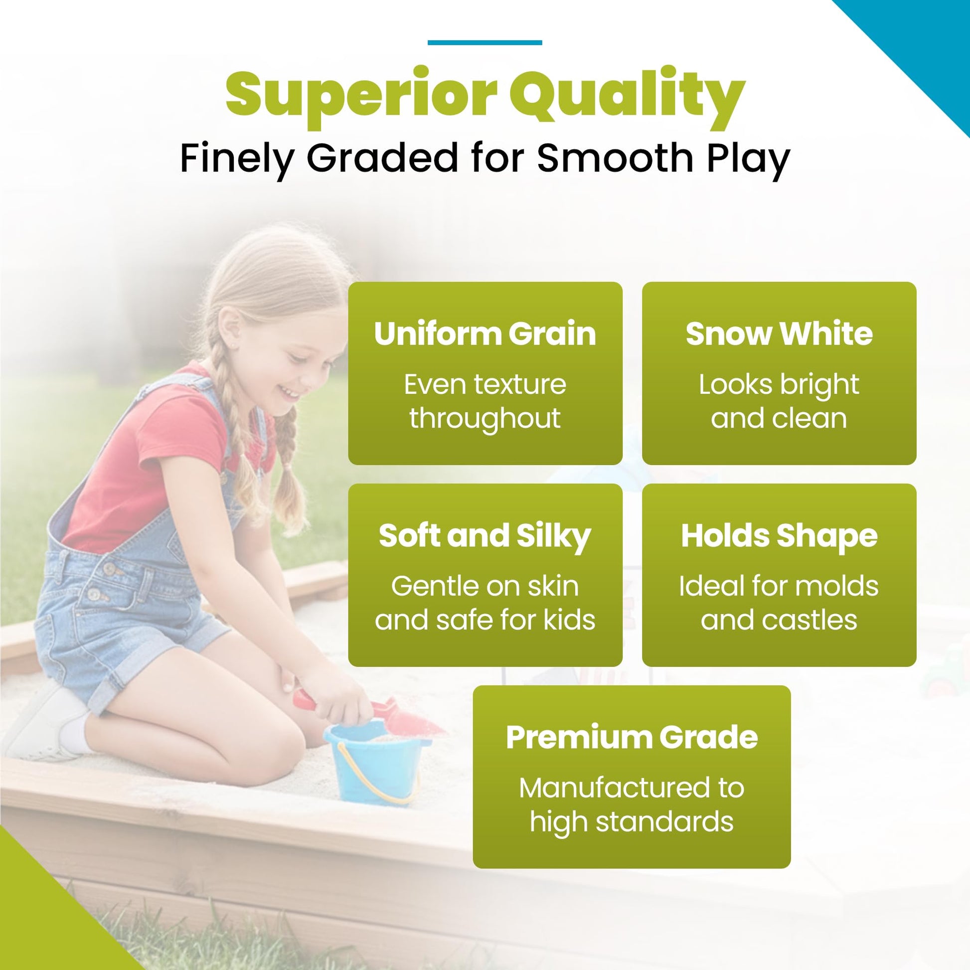 U.S. Silica Large 50 Pound Play Sand, Finely Graded, Fully Washed and Easy to Use for Children's Art, Trays, and Sandbox, 4 Pack