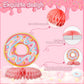 Tarklanda 10pcs Donut 1st Birthday Honeycomb Centerpieces Party Decor for Baby Girl,First ONE Sweet Donut 3D Table Centerpieces Party Happy Birthday