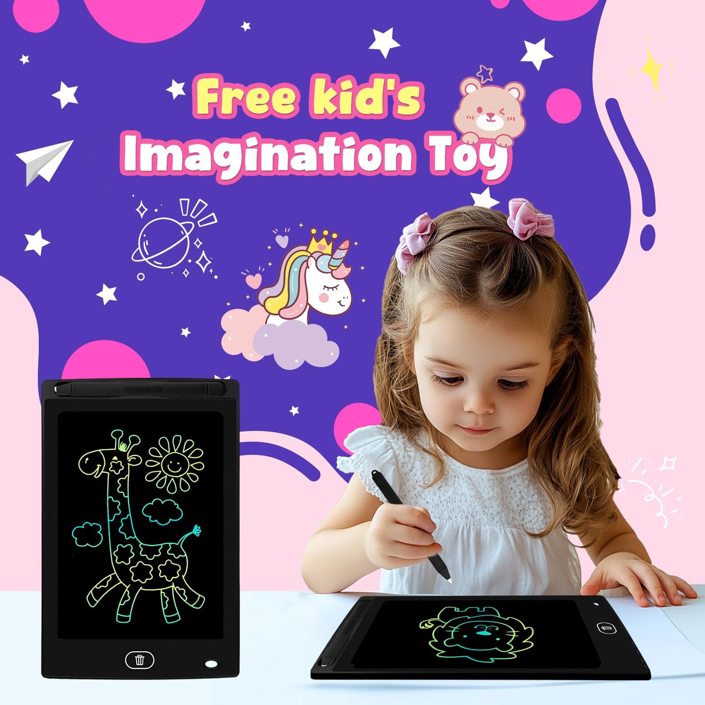 24 Pack 8.5 inch LCD Writing Tablet for Kids - Erasable and Reusable Toddler Doodle Board, Ideal Drawing Pad for Learning Toy for Ages 3-8,Gift