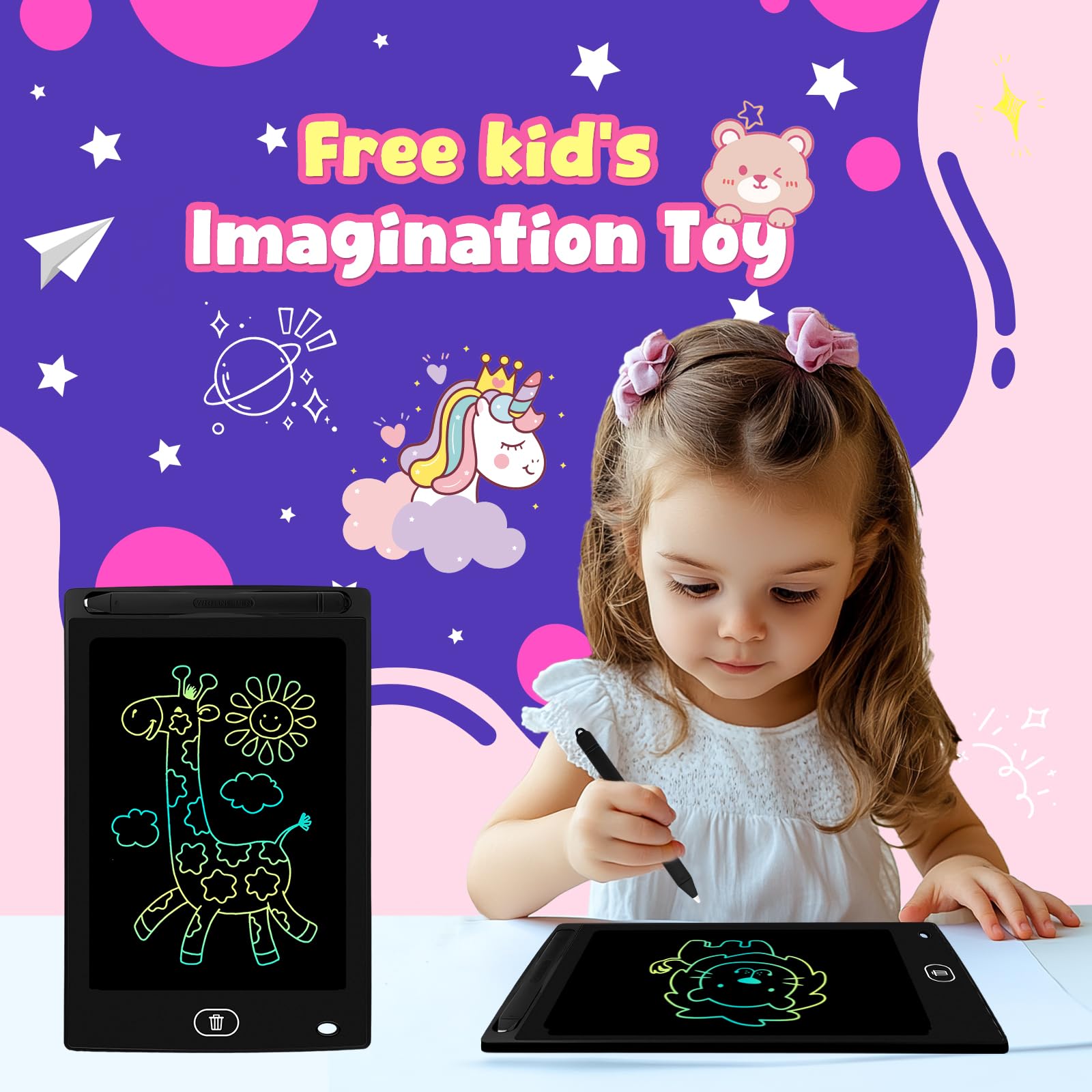24 Pack 8.5 inch LCD Writing Tablet for Kids - Erasable and Reusable Toddler Doodle Board, Ideal Drawing Pad for Learning Toy for Ages 3-8,Gift