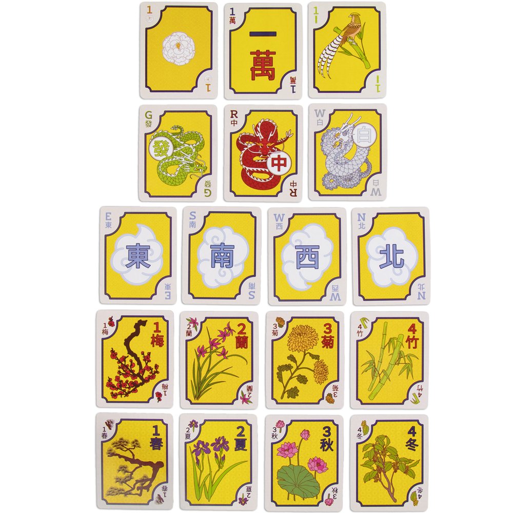 Poker Supplies Deluxe 156 Card Deck of American Style Mahjong Playing Cards - The Portable Way to Play Mahjong!
