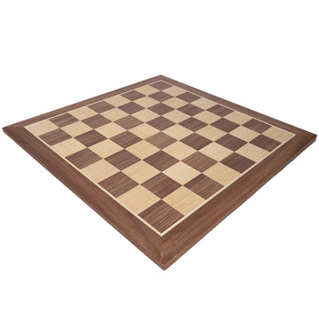 WE Games Classic Walnut Wooden Chess Board Only 14.75 inches, Large Chess Board for Adults, Wood Veneer Chessboard, 1.5 inch Squares