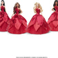 Barbie Signature 2022 Holiday Doll, Dark-Brown Wavy Hair Wearing Red Poinsettia-Inspired Gown, Collectible with Doll Stand & Certificate of