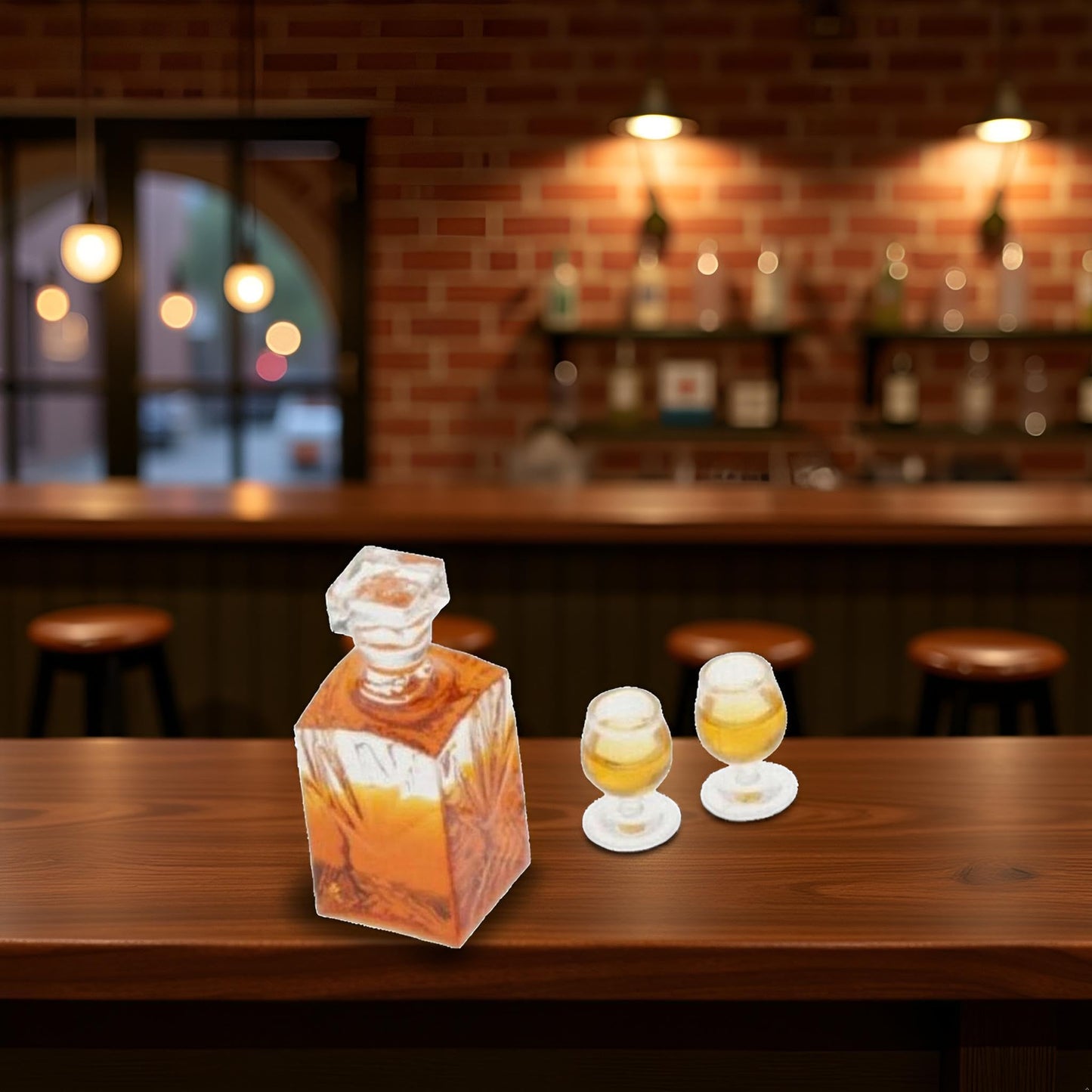 3Pcs 1:12 Scale Dollhouse Miniature Accessories Whiskey Wine Bottle Bar Model Convenient and Nice Accessories