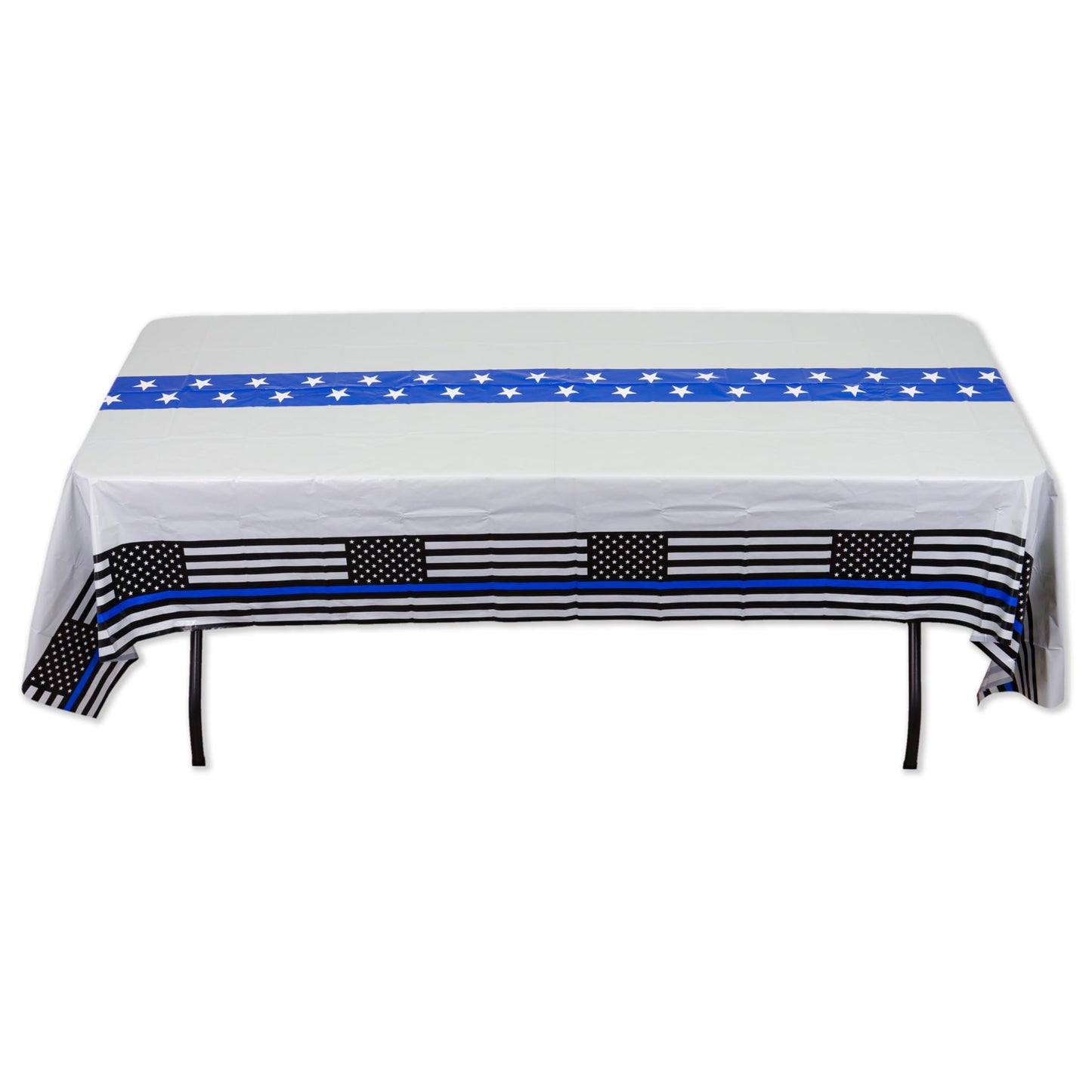 Havercamp Police Tablecloth-108x54 Inch-Thin Blue Line-Party Cover