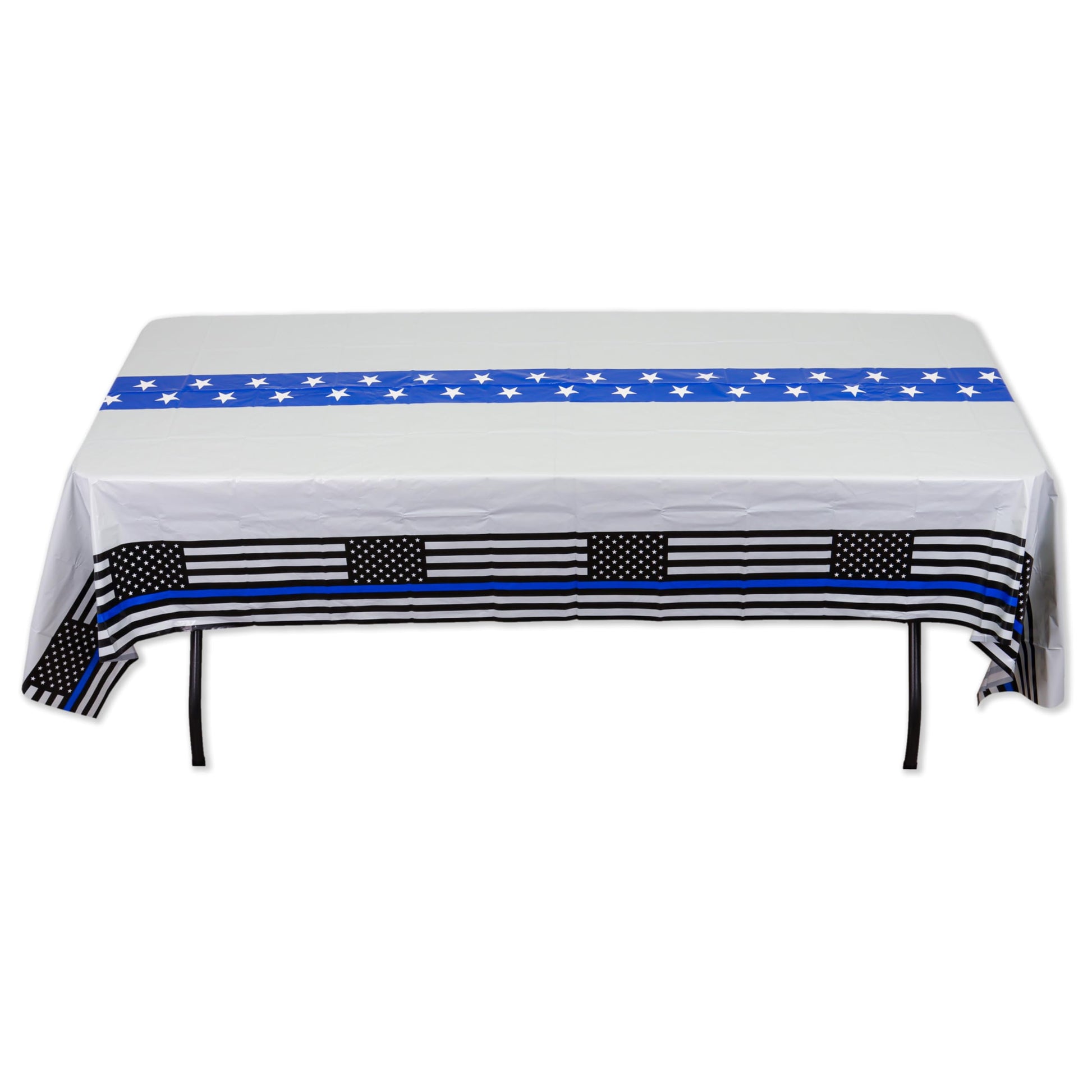 Havercamp Police Tablecloth-108x54 Inch-Thin Blue Line-Party Cover