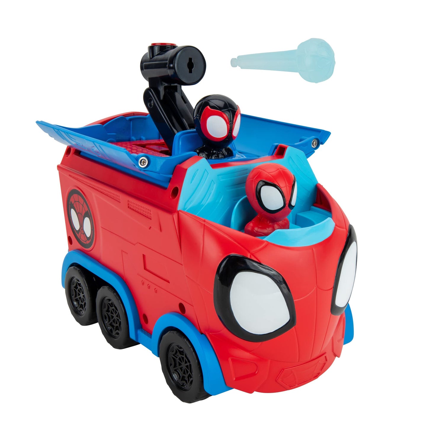 Jazwares Marvel's Spidey and His Amazing Friends Web Spinning Hauler - 8-Inch 3-in-1 Transforming Vehicle - Toys Featuring Your Friendly Neighborhood