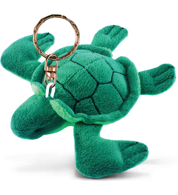 Puzzled Keychain, Green Sea Turtle Plush Toy, Soft Keyring Accessory, 4-Inch Unisex-Kids Keychain Decor, Children & Adult Couples Gift