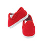 American Fashion World 3 Pack of Canvas Slip-On Shoes: Red, Navy and White | Fits 14" Wellie Wisher Dolls | 14'' Inch Doll Accessories