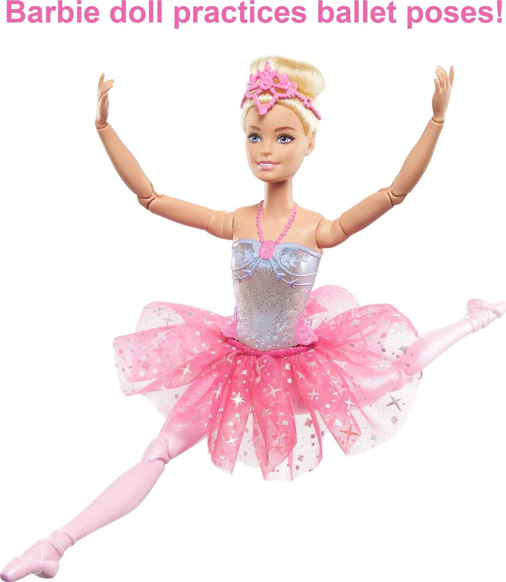 Barbie Dreamtopia Twinkle Lights Ballerina Doll with Blonde Hair & Light-Up Feature Wearing Royal Headband & Pink Tutu