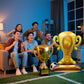 4D Giant Trophy Standing Balloon Gold Champion Foil Balloons,First Prize Balloon for Sports Party Supplies Basketball Football Soccer Birthday
