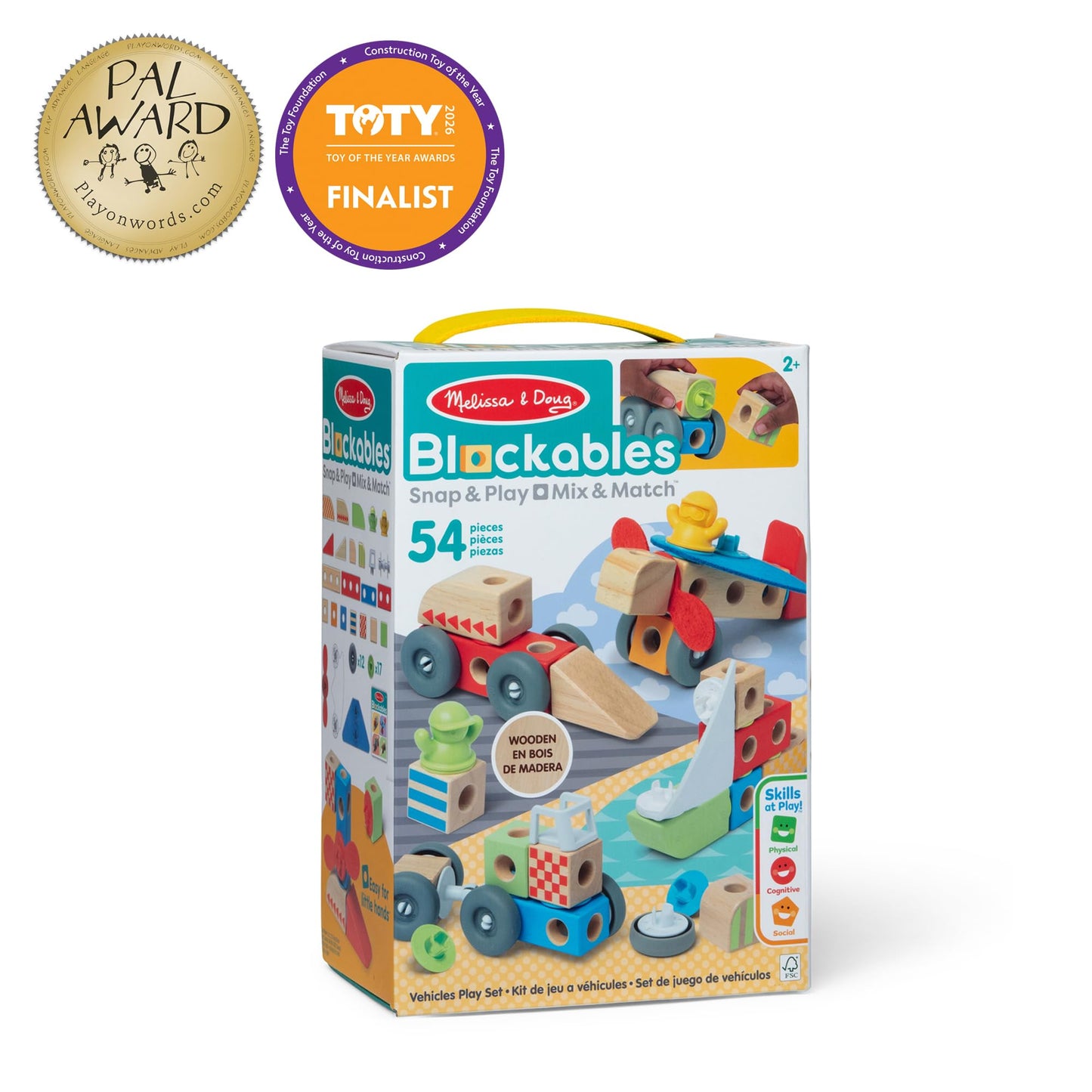 Melissa & Doug Blockables Vehicles Connectable Wooden Blocks