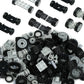 Pasacho Wheels and Axles Set, Car Parts Chassis Pieces Tires Building Blocks, Compatible with Classic Bricks Toys