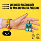 LEGO DOTS Neon Tiger Bracelet & Bag Tag 41945 DIY Craft Kit Bundle; A Creative Gift for Animal Fans Who Like to Make Keychain-Style Accessories; Fun