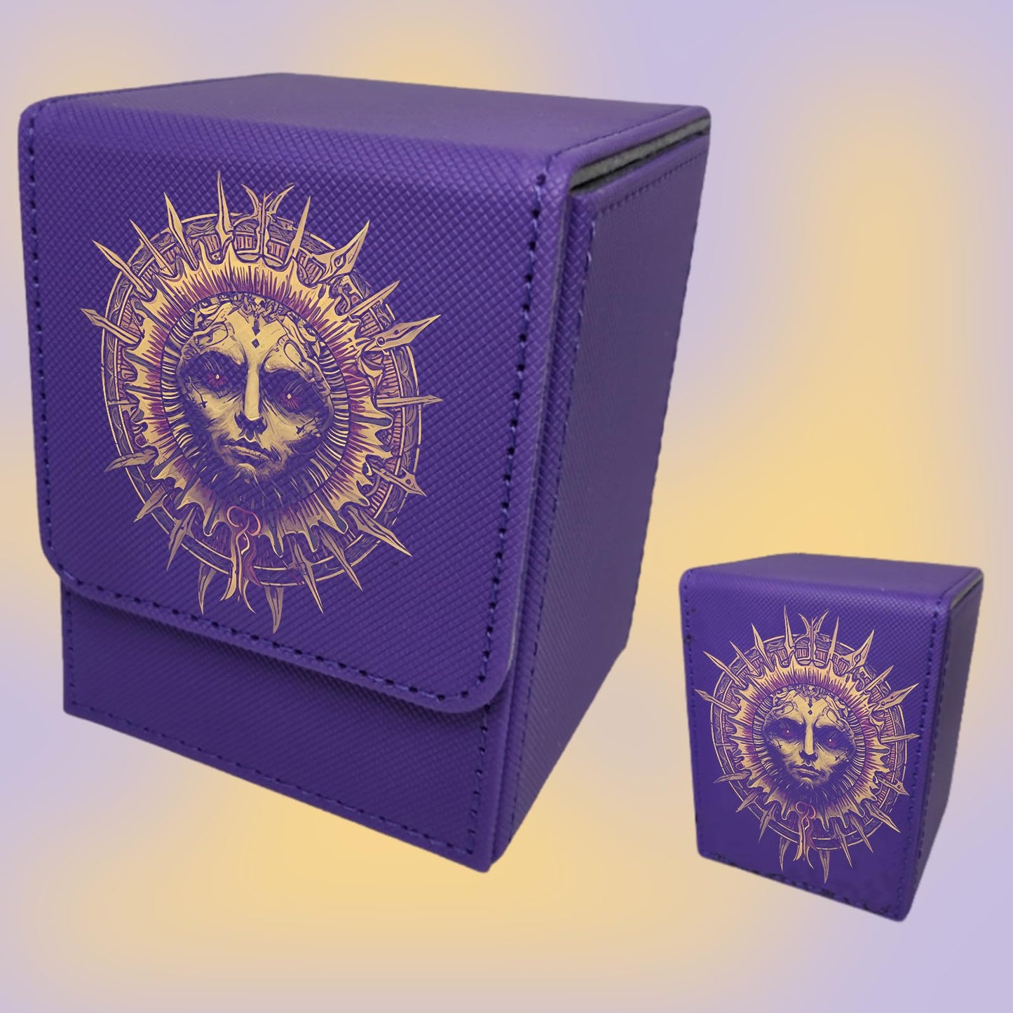 VEHASAYO Custom Card Deck Box, Make Your Own Card Cases, Premium Leather Deck Case for TCG, MTG, CCG, OCG Storage, Compatible with Magic The Gathering