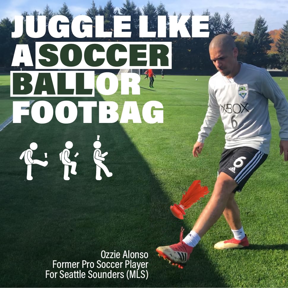 Kickit The Original Birdie Soccer Trainer | Play Outdoors, Indoors or Backyard, Beach or Tailgate, All Ages Fun & Travel Friendly (Red)