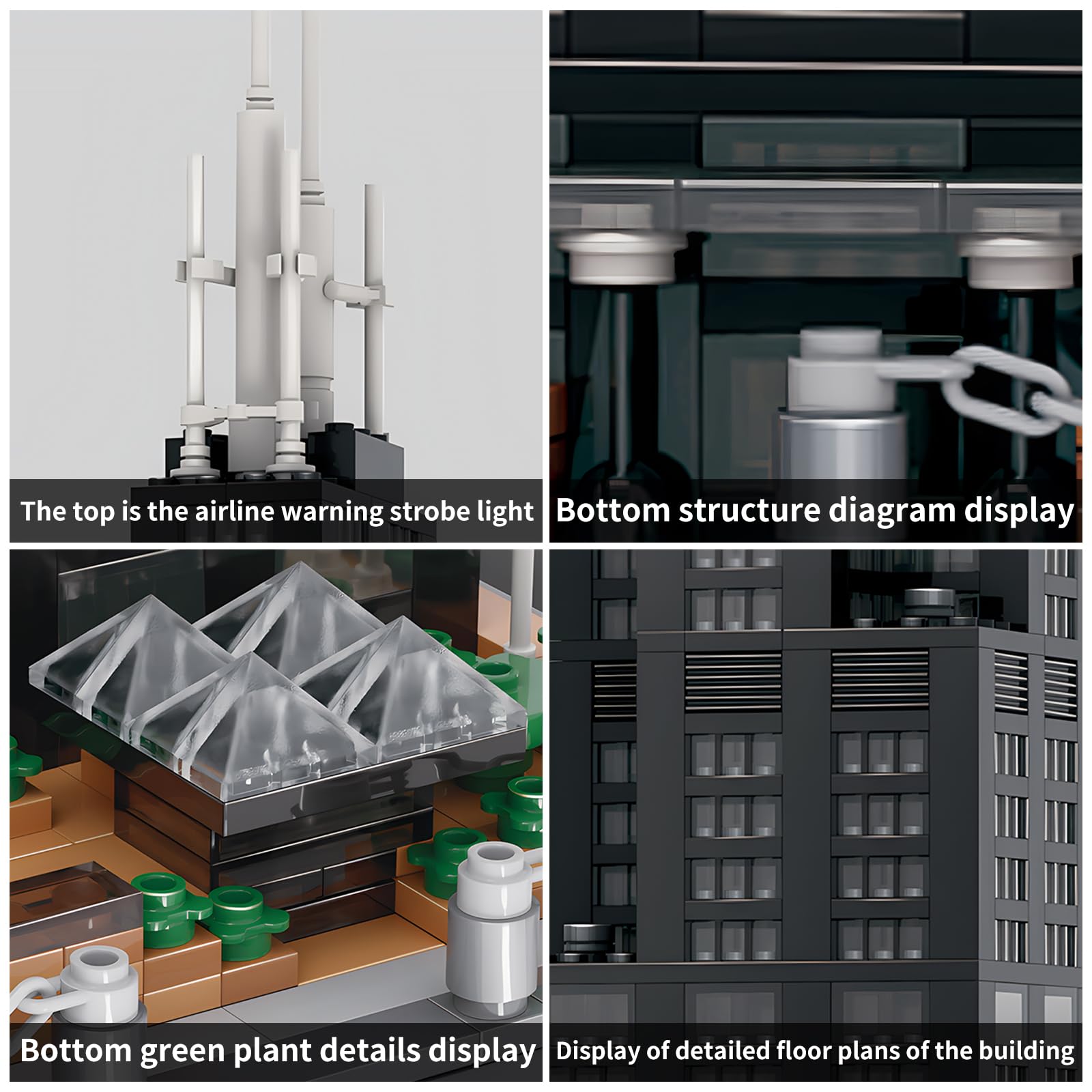 CAXIMSY Willis Tower Chicago Architecture Model Building Blocks Sets The Office Landmarks Skyline Set Toys Collection for Kids Adults 1241Pcs