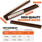 MUTEX American Walnut Wood Mahjong Racks with Pushers, 4pcs Mahjong Racks Set for Mahjong/Mexican Train/Dominoes, Elegant Wooden Mahjong Tiles Racks