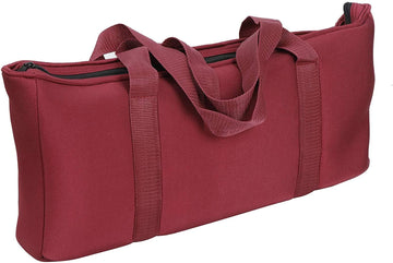 HNDTEK American Mah Jongg,Western Mah Jong Set Soft Carry Bag with 2 Pcs Combo Racks and Tiles Holder (Trays) Wrapper. (Red)