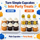 Funny Emoji Cup Cake Toppers for Boys Birthday Building Block Style Birthday Cake Decorations 16PCS