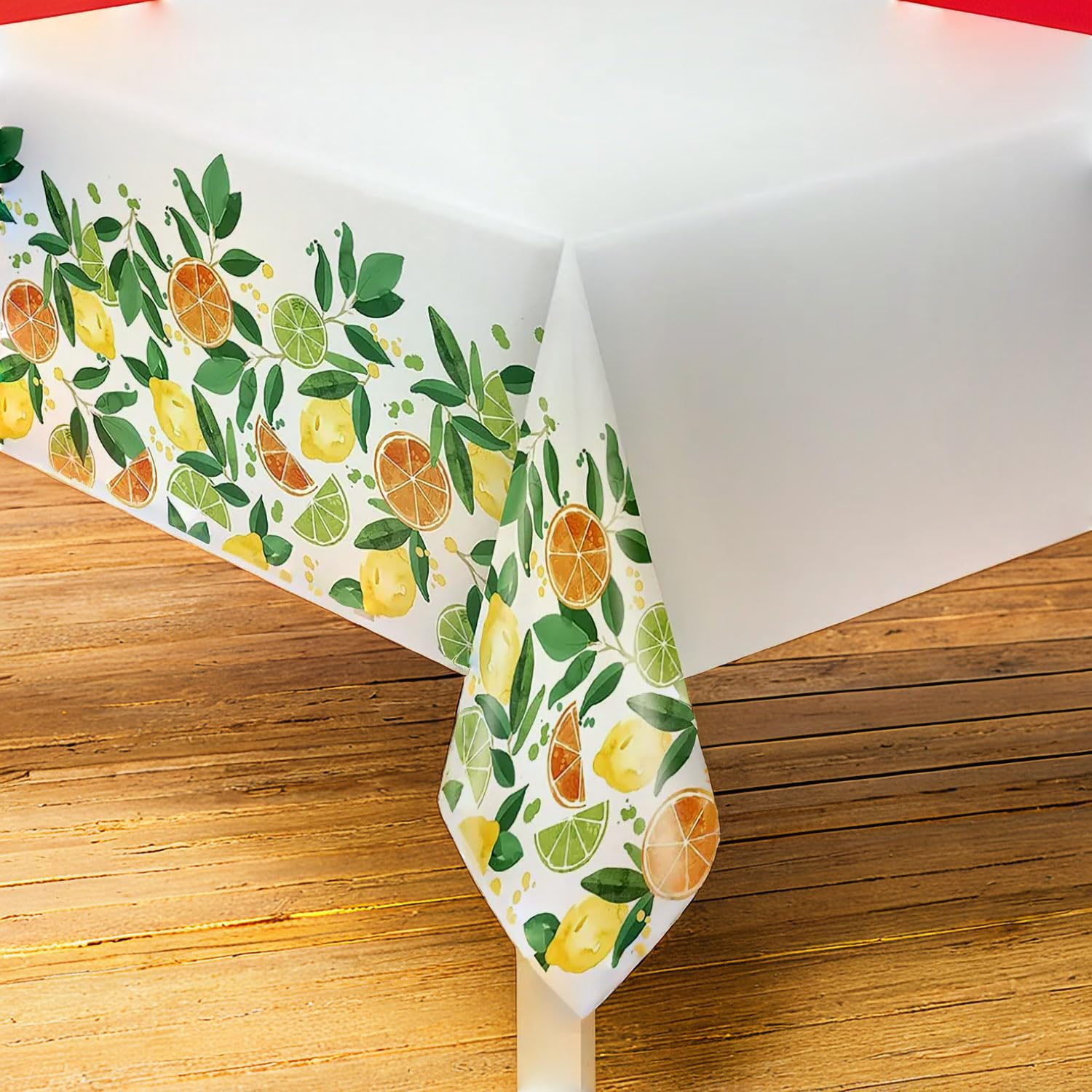 Citrus Fruit Rectangular Table Cover (54" x 84") - 1 Pc. | Vibrant & Durable Plastic, Perfect For Summer Parties, Tropical Themes, BBQs & Picnics