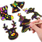 DIYASY Christmas Scratch Art Paper,96Pcs Crafts Kits Magic Rainbow Scratch Cards for Xmas Tree Ornaments and Kids Birthday Decoration
