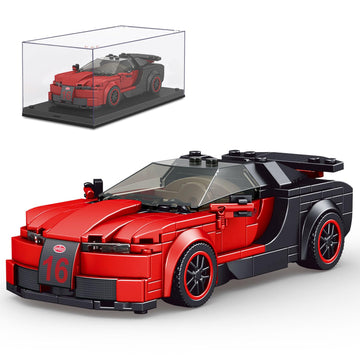 Mould King Speed Champion Veyron Car Building Blocks with Display Case, Model Car Kits Toys Building Sets for Adults Kids 8+ (370 PCS)