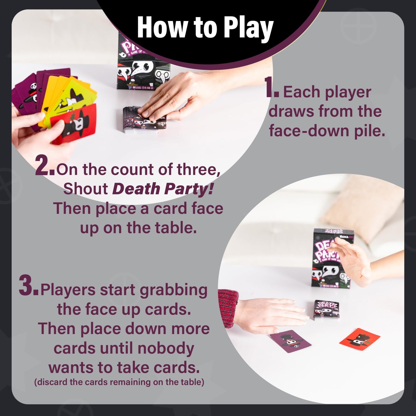 AQUARIUS GAMAGO Death Party Plague Doctor Card Game - Fast-Paced Dark Chaos Party Game for 3-7 Players, 15 Minute Rounds, Competitive Card Collecting